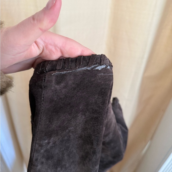 Vintage Jou Jou Skins Brown Suede Lace Up Pants - Picture 3 of 9